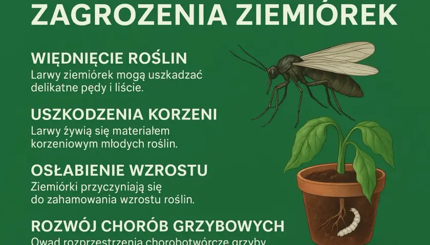 Ziemiórki szkodzą roślinom, uszkadzając korzenie i pędy. Larwy ziemiórek mogą osłabić wzrost roślin i sprzyjać chorobom grzybowym.