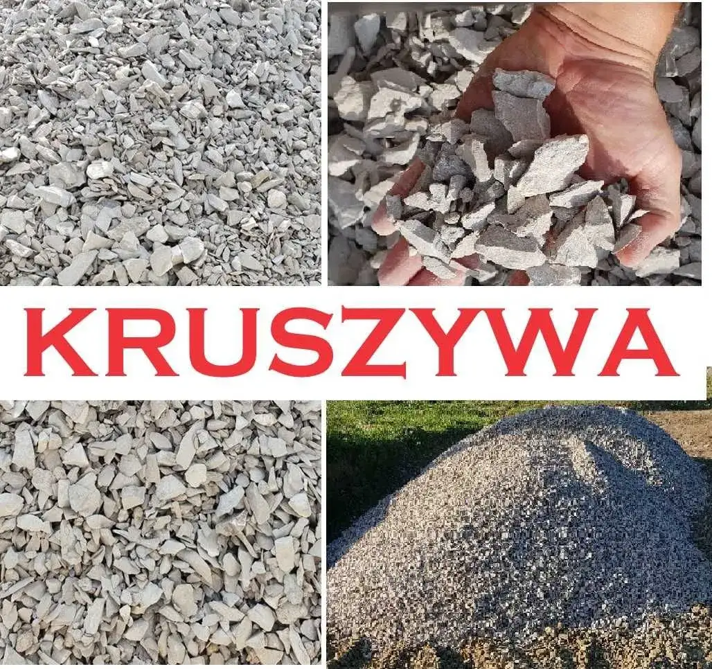 różne rodzaje kruszywa drogowego żwir tłuczeń kliniec