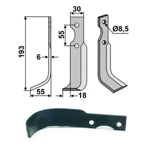 r&oacute;żne typy noży do glebogryzarki DIY